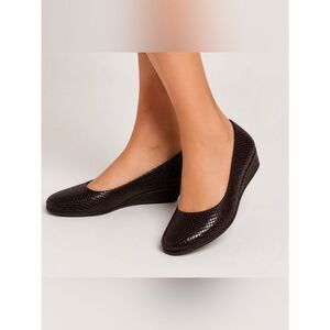 French Sole Brown Textured Flats